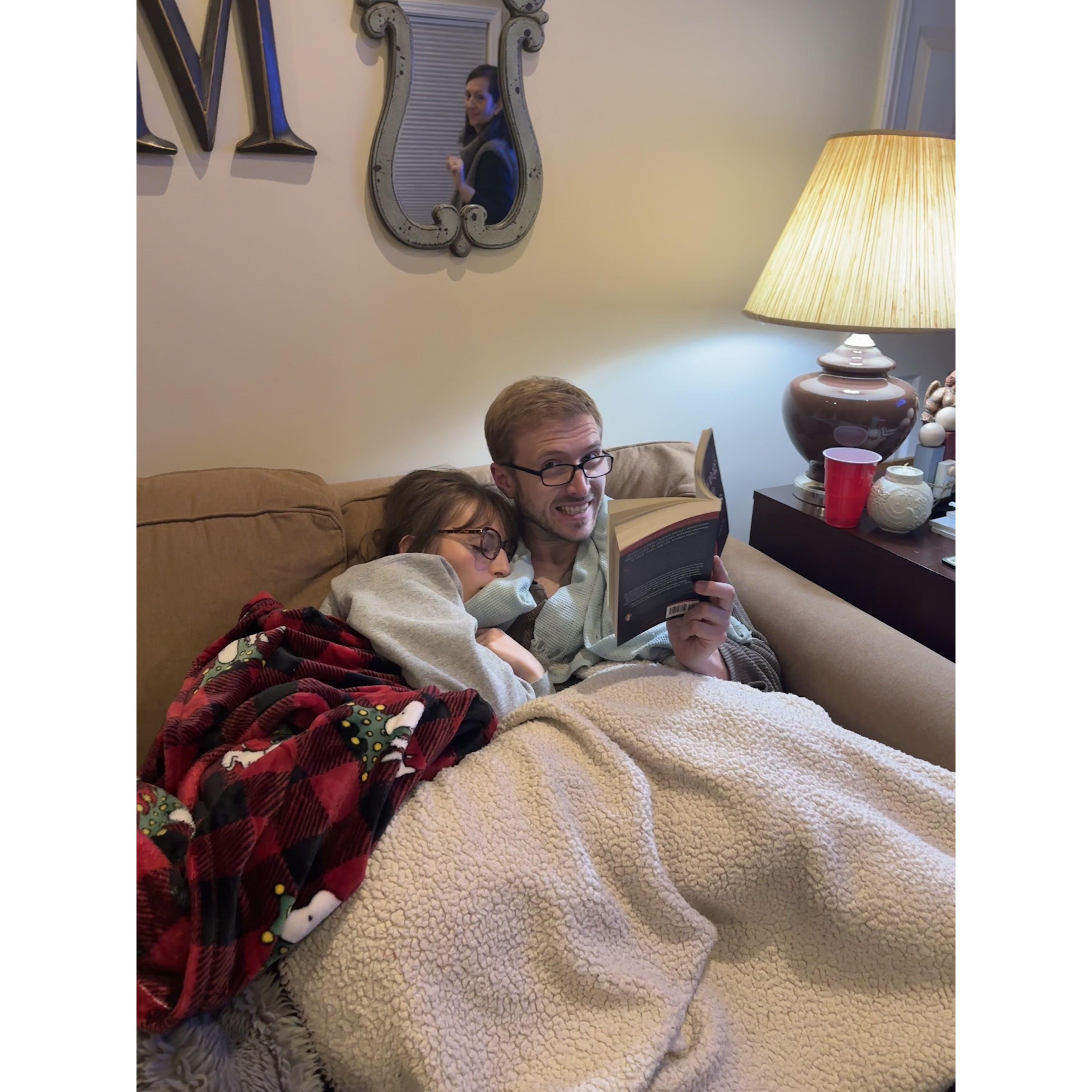 Ok...maybe this is Meghan's favorite picture? Fave person, fave place, snuggles, pre-bedtime nap.