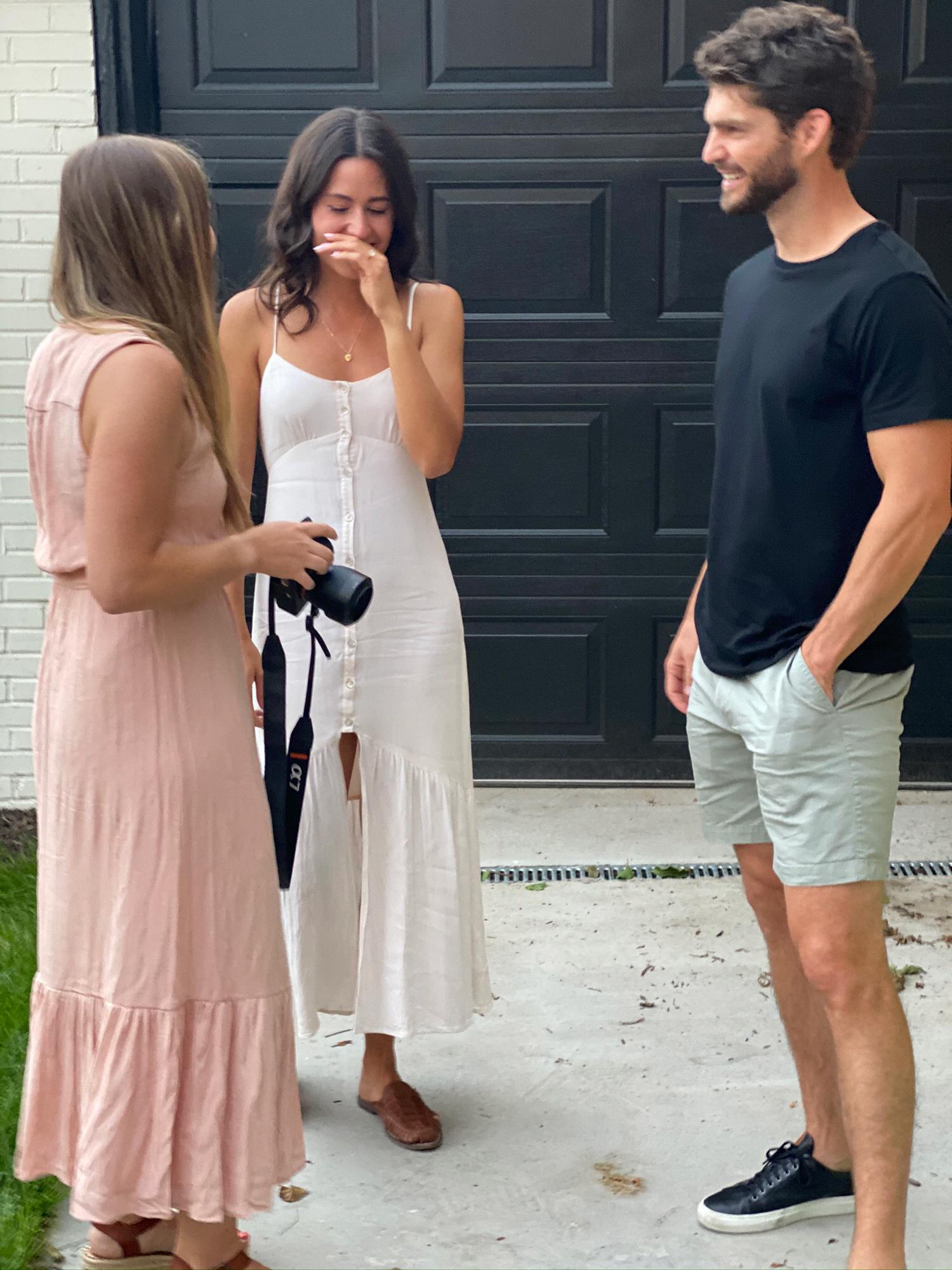 Iris showing Michelle that she was at the gardens for the proposal