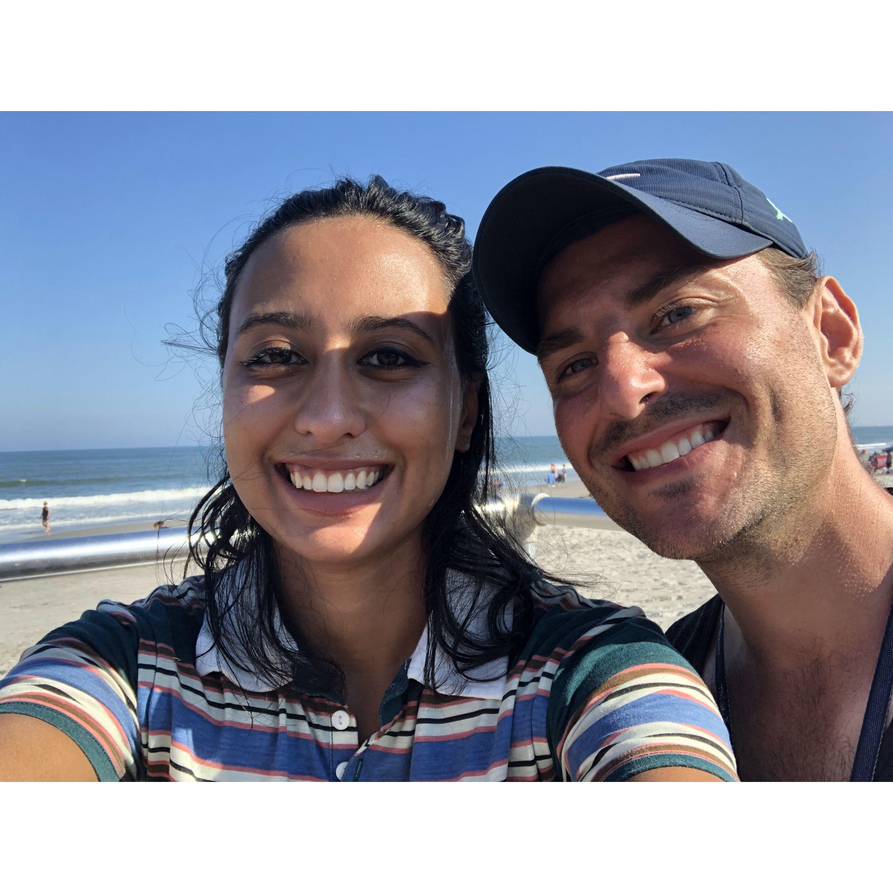 At the beach in North Wildwood, July 2020