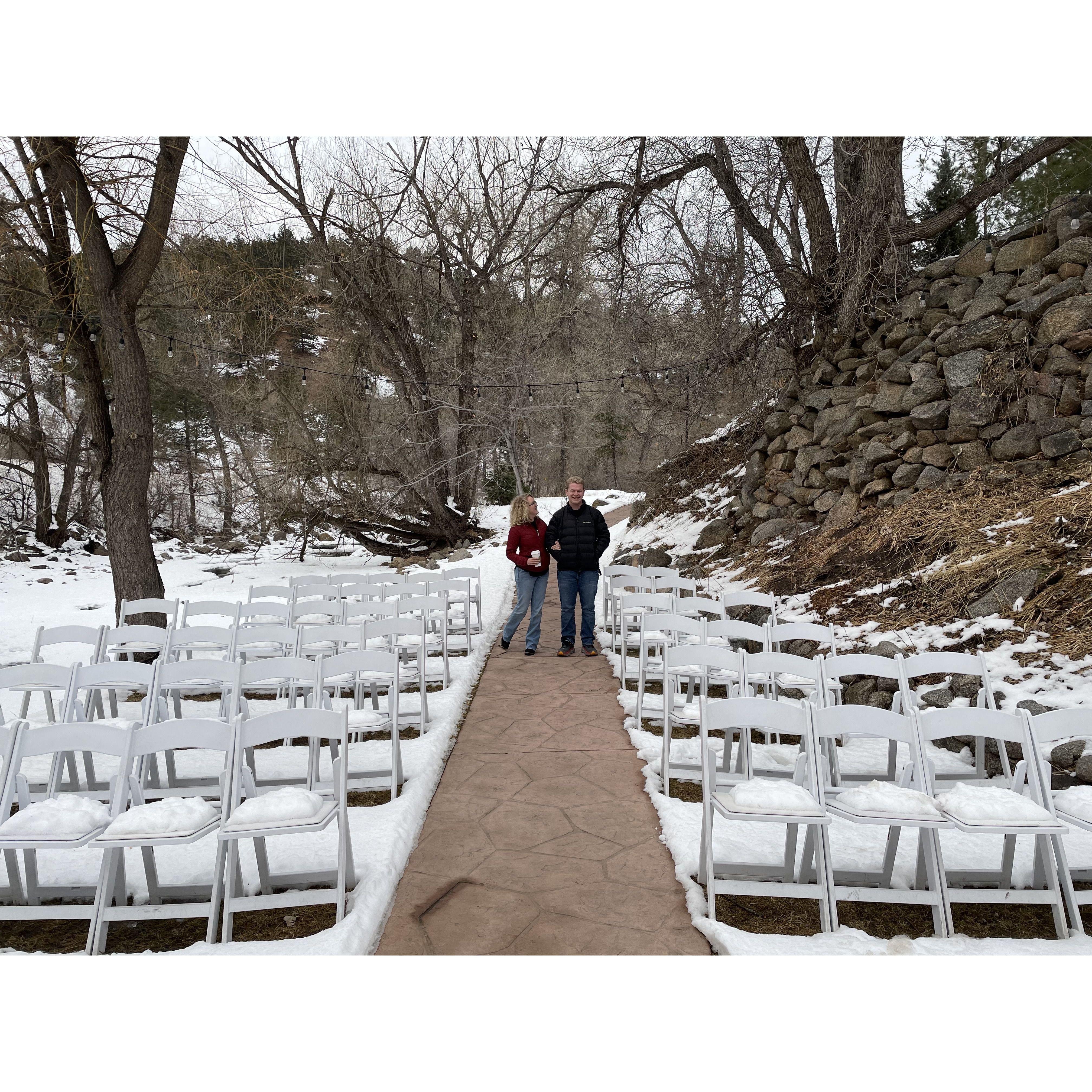 We stood at the top of the aisle on New Years eve!