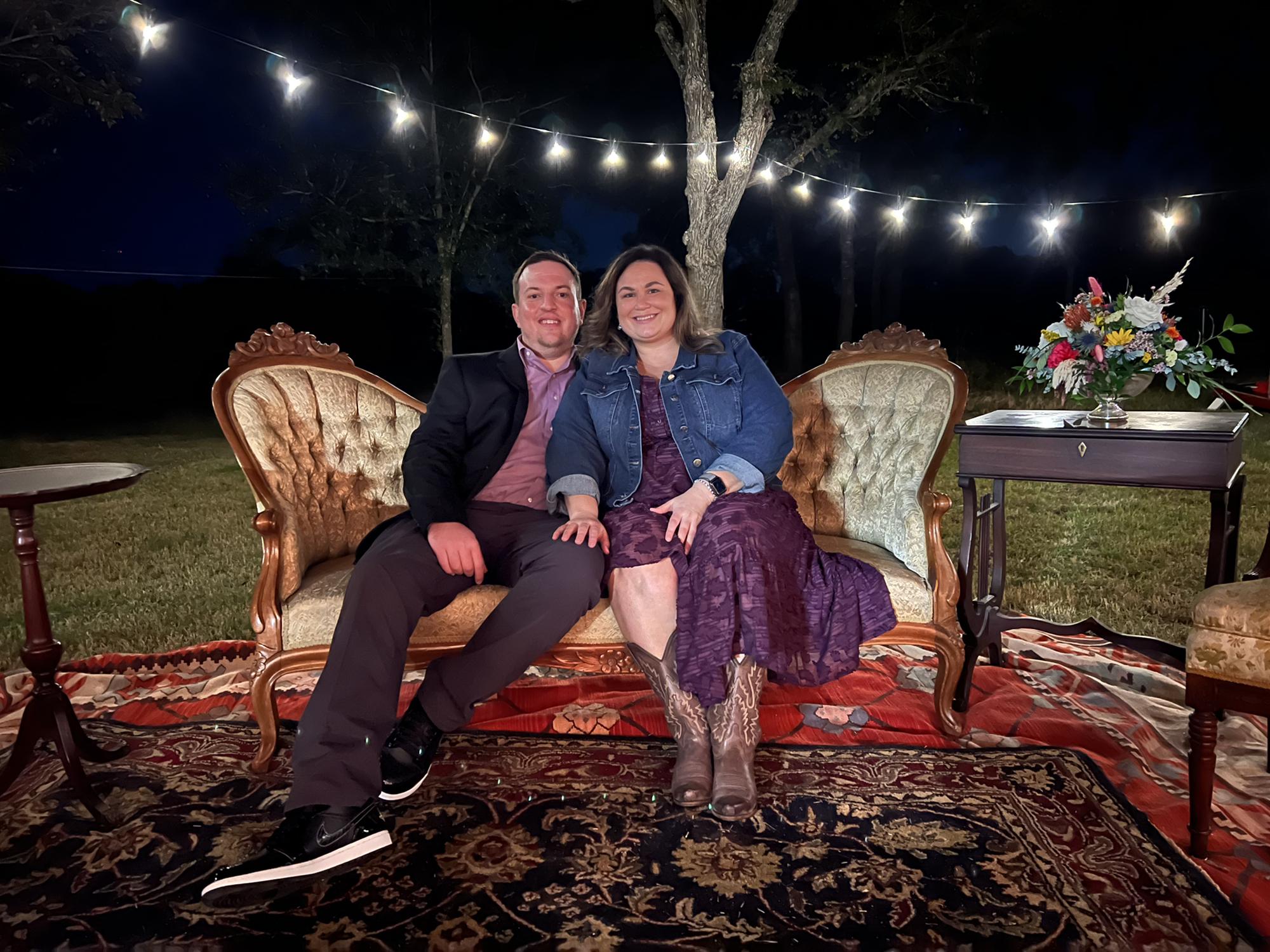 At Tom's sister's wedding, 2021 (Marianne, to her now husband Landon)