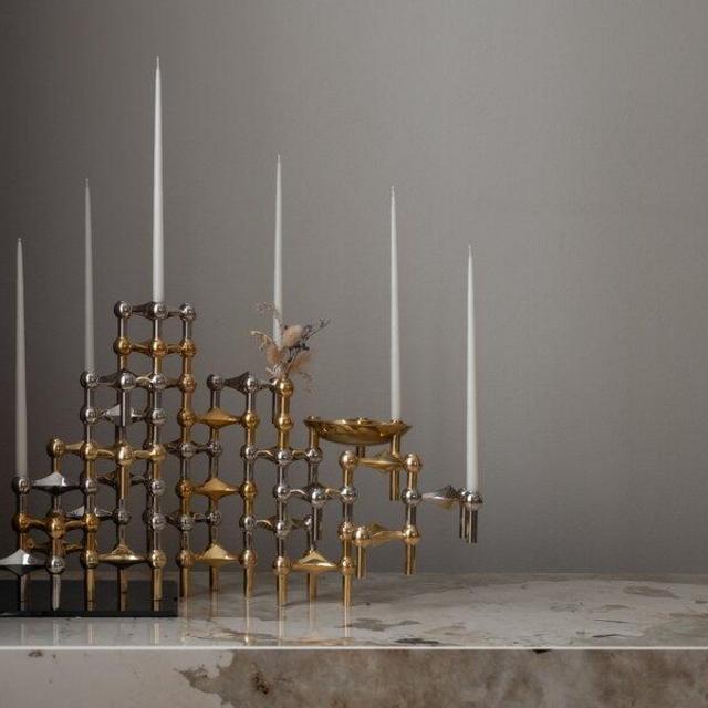 STOFF Nagel candleholder, brass