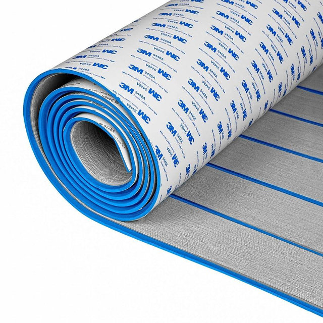 OCEANBROAD EVA Foam Boat Flooring with 3M Adhesive Backing Marine Self-Adhesive Decking 96''x45.6''/36''/28.8''/16.8'', 48''x16.8'' Faux Teak Sheet for Jon Boats Swim Platform Helm Pad RV Floor