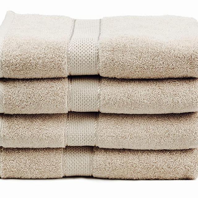 Ariv Collection Premium Bamboo Cotton Bath Towels - Natural, Ultra Absorbent and Eco-Friendly 30" X 52" (Linen)