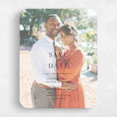 Black Rounded Wedding Save the Date - Alires Photo
