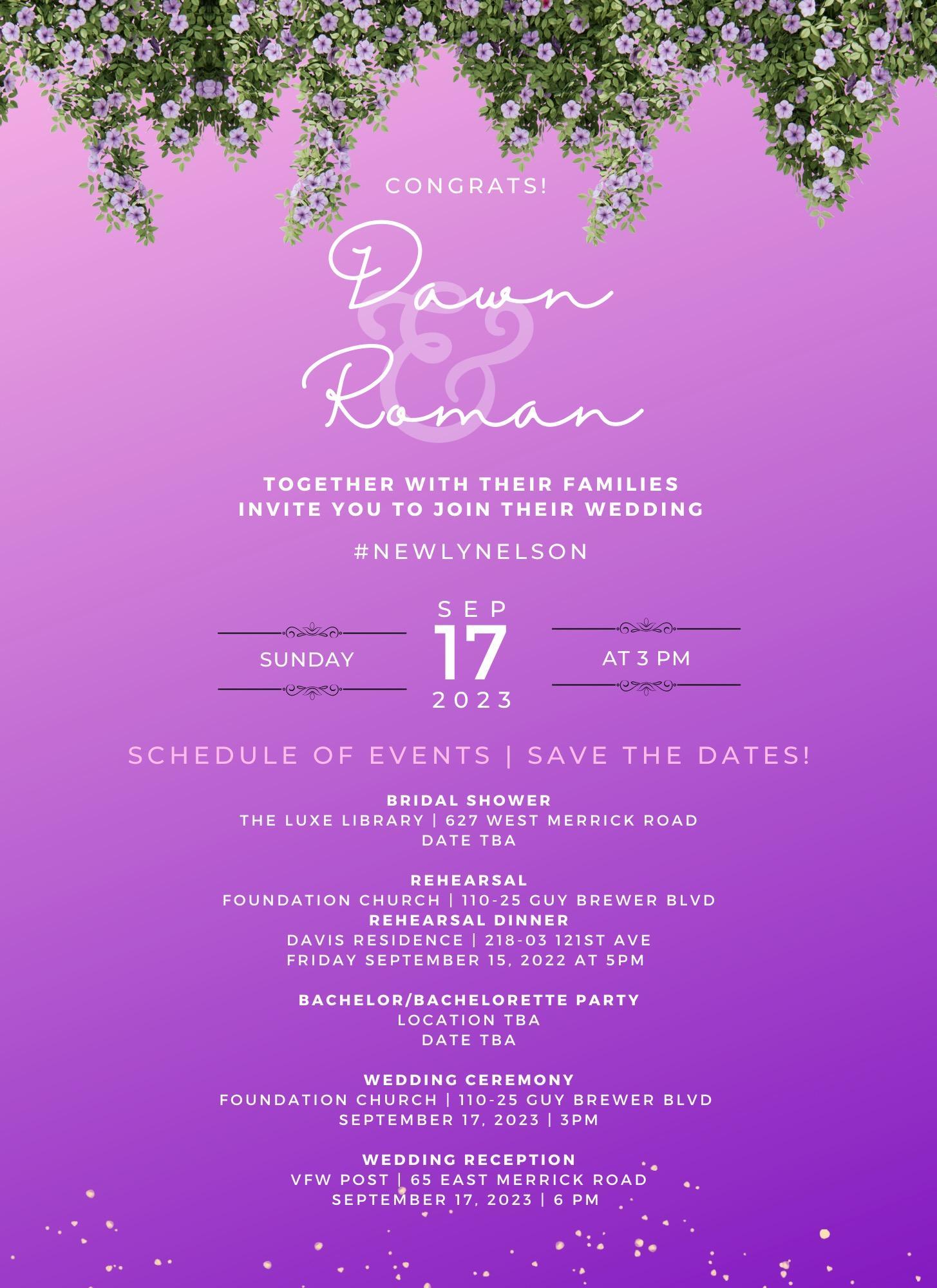 The Wedding Website of Dawn Davis and Roman Nelson