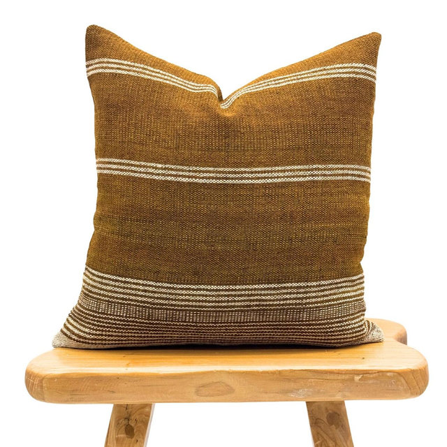 Vintage Indian Wool Pillow Cover, Mustard Wool Pillow, Yellow Saffron and White Pillow Cover 22x22, Farmhouse pillow, High End pillow