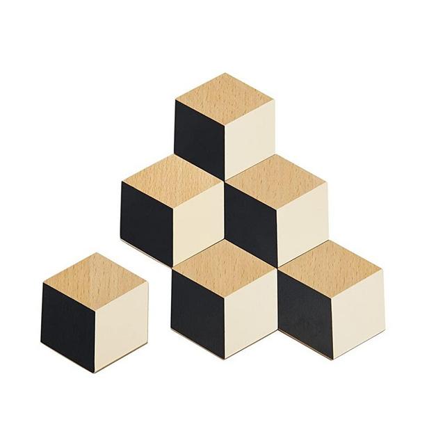 Areaware Table Tiles (Black/Beige)