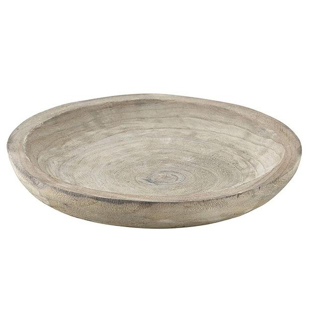 Santa Barbara Design Studio Table Sugar Hand Carved Paulownia Wood Serving Bowl, Medium, Grey