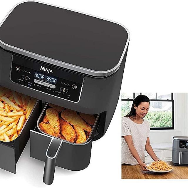 Ninja DZ100 Foodi 4-in-1, 8-qt., 2-Basket Air Fryer with DualZone Technology (Renewed)