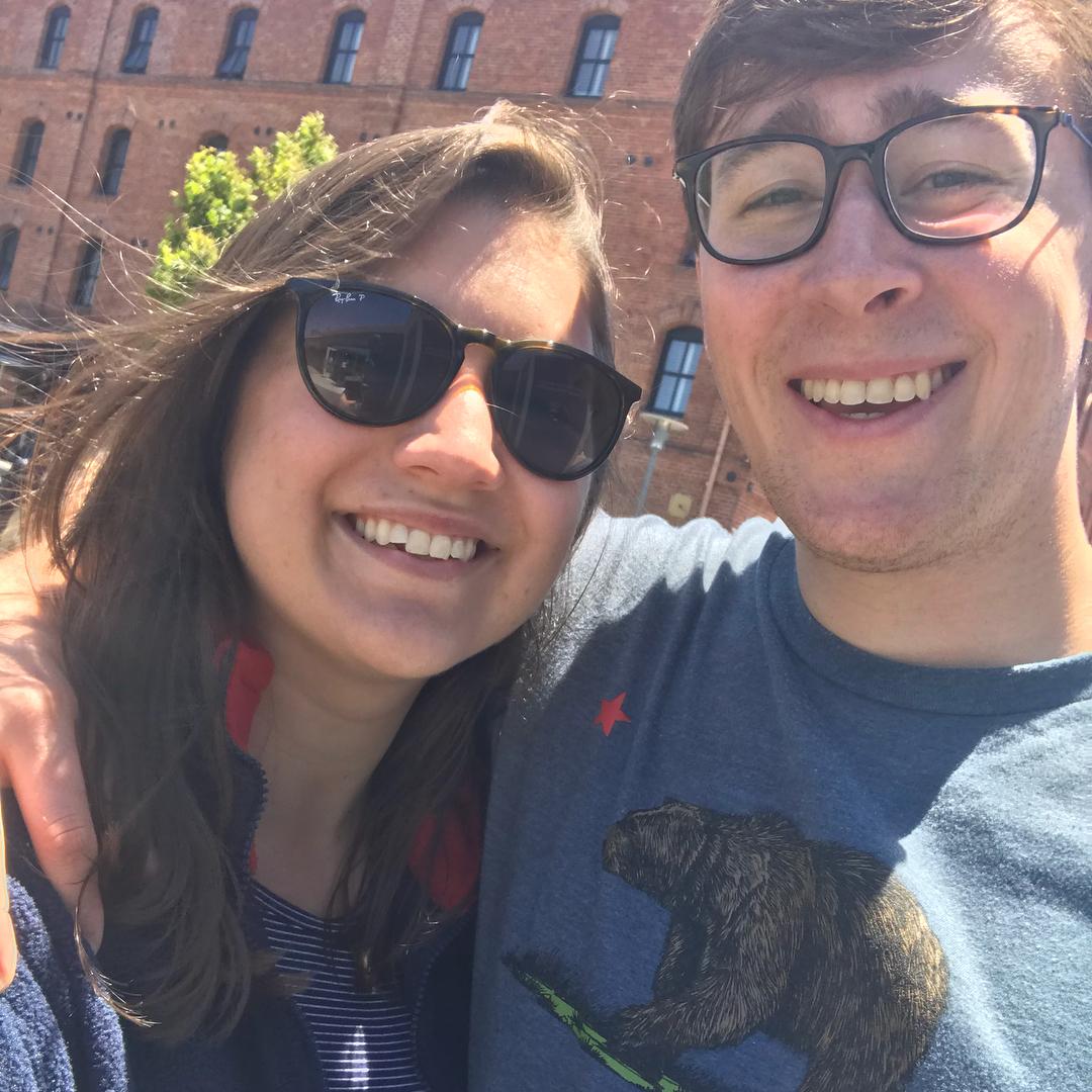 The photo that broke the internet at Salesforce - our first photo together on social media, when many of our coworkers learned we were dating. 