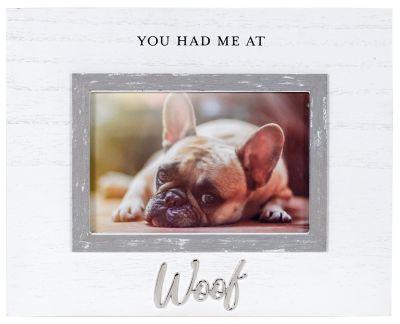 4-Inch x 6-Inch Woof Cursive Picture Frame