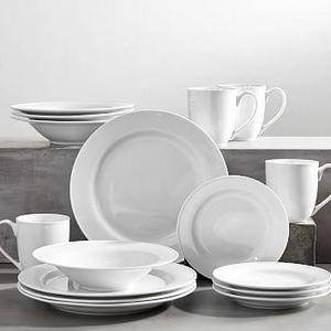 Great White Traditional Dinnerware 16 Piece Set With Soup (Dinner, Salad, Soup, Mug)