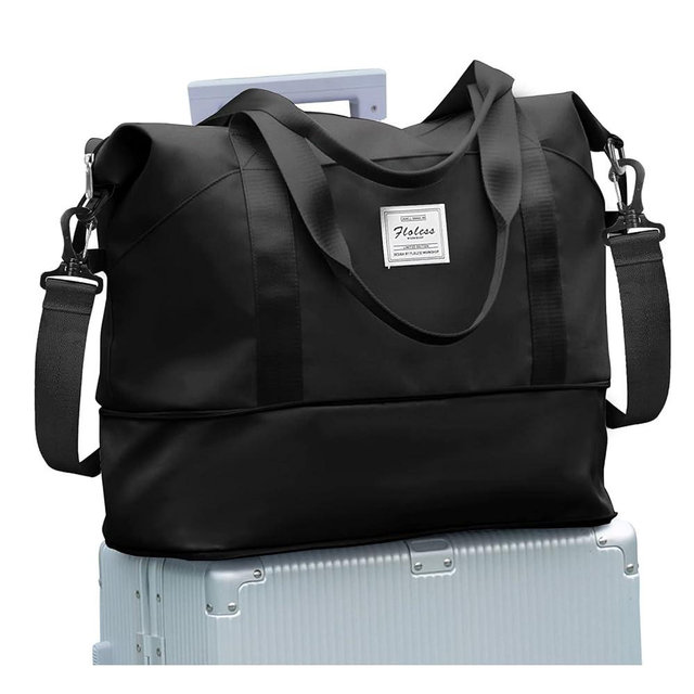 Travel Duffel Bag, Sports Tote Gym Bag, Shoulder Weekender Overnight Bag for Women