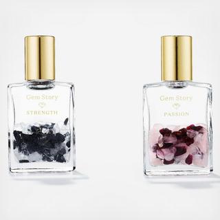 Strength and Passion Set of 2 All Natural Wellness Oils with Gemstones