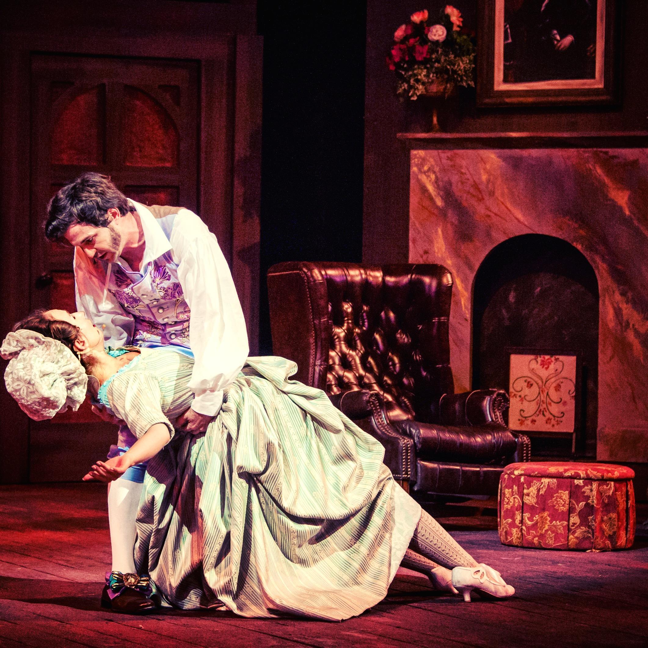 Kate and Marlowe in She Stoops to Conquer for Shakespeare Dallas Summer of 2016.