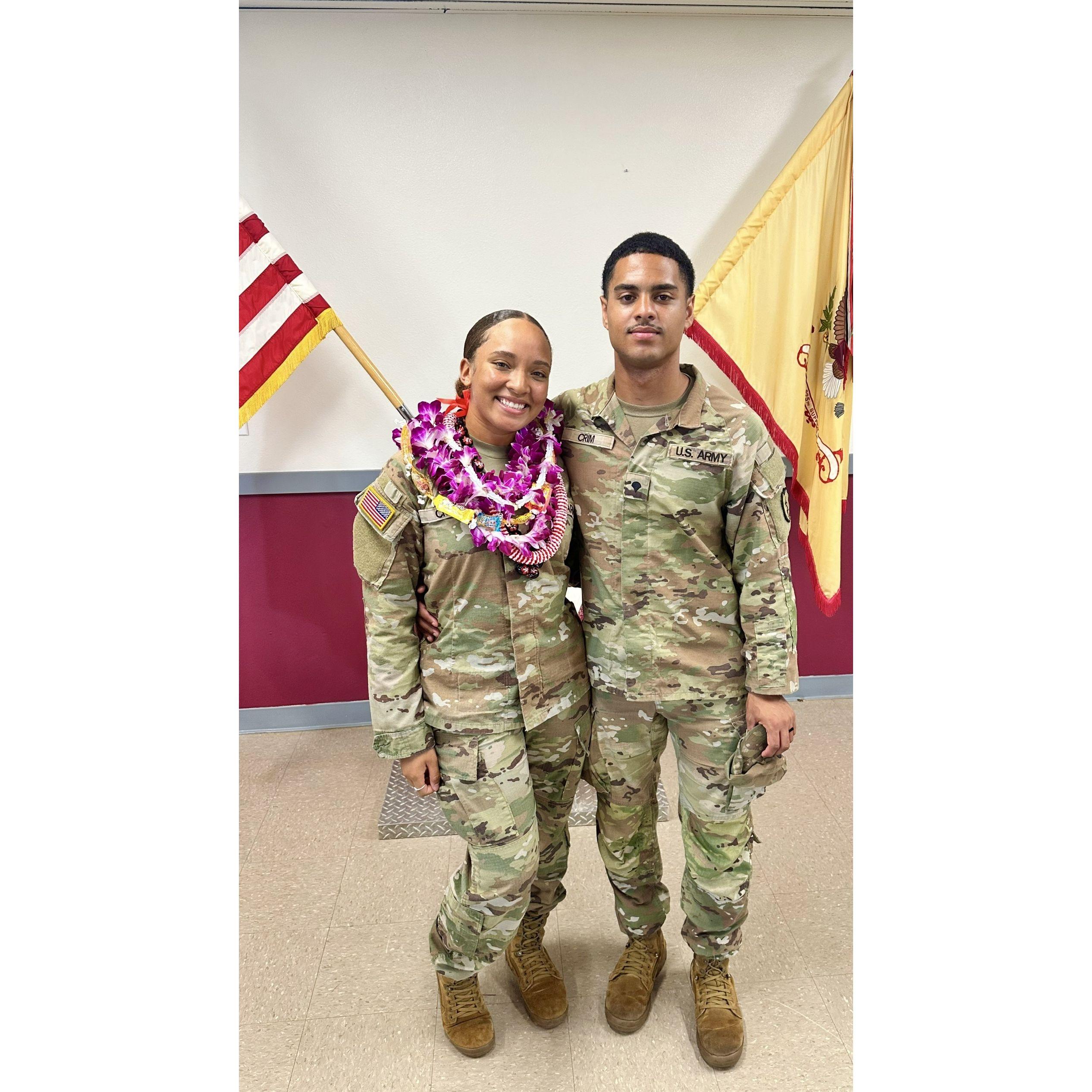 We joined the army in two different states during the same month