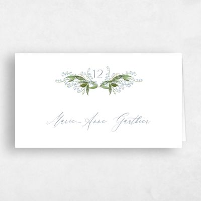 Blue Whimsical Wedding Place Card - Zucchero