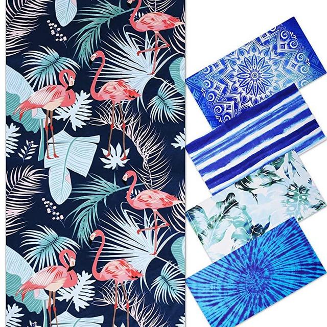 Microfiber Beach Towel Oversize Clearance, Extra Large 74"x36", Flamingo Tropical Hawaiian Fast Quick Dry,Cool Travel Pool Towel, Ideal Gift for Women Men, Mom Dad, Best Friend Boyfriend Girlfriend