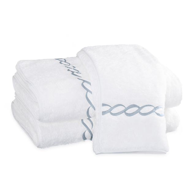 Matouk Classic Chain Bath Towels - Light Blue