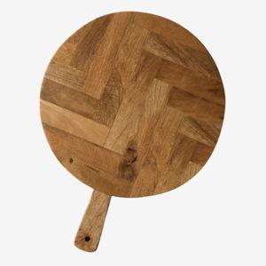 Round Herringbone Serving Board