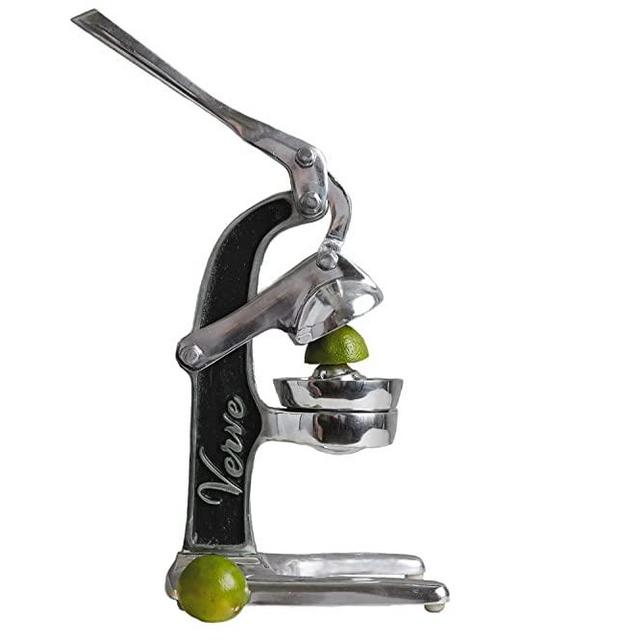 Artisan Crafted Cast Aluminum Professional Grade Manual Hand Press Juicer For Fresh Squeezed Orange, Lemon, Lime, Grapefruit and Citrus Fresh Morning Drinks, Cocktails, or Cooking by Verve CULTURE - Black