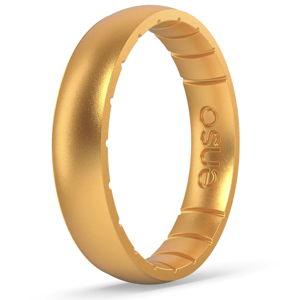 Size 6 Elements Classic Thin Silicone Ring - Gold | Enso Rings