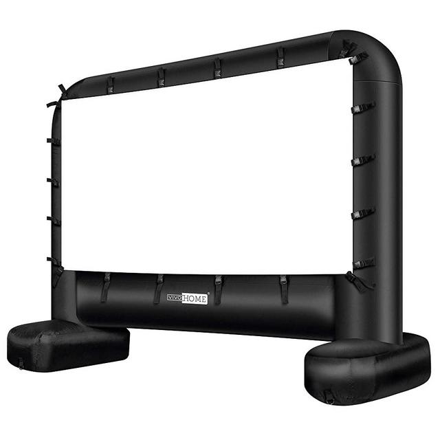 VIVOHOME 15 Feet Indoor and Outdoor Inflatable Blow up Mega Movie Projector Screen with Carry Bag for Front and Rear Projection