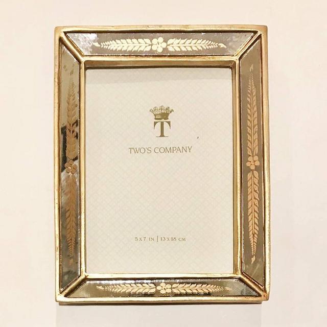 Two's Company Gold Leaf Photo Frames 3.5" X 5"