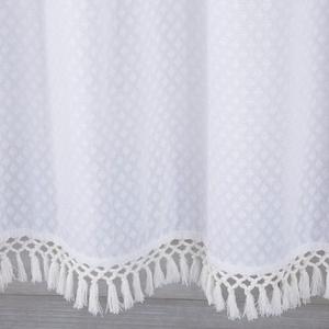 Textured Dot Fringed Shower Curtain White - Opalhouse™