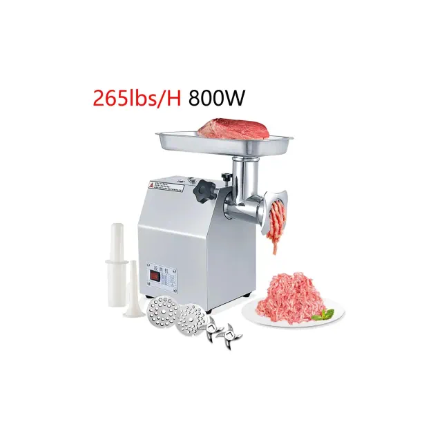 265lbs/H Electric Meat Grinder 800W Sausage Stuffer With 2 Blades & 2 Grinding Plates