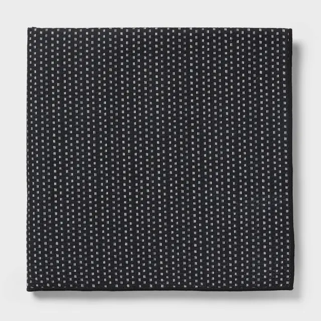 Quick Dry Waffle Dotted Striped Oversized Bath Towel Black - Room Essentials™