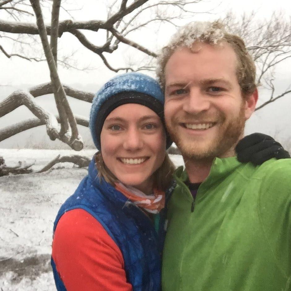 Jogging in the snow in Boston