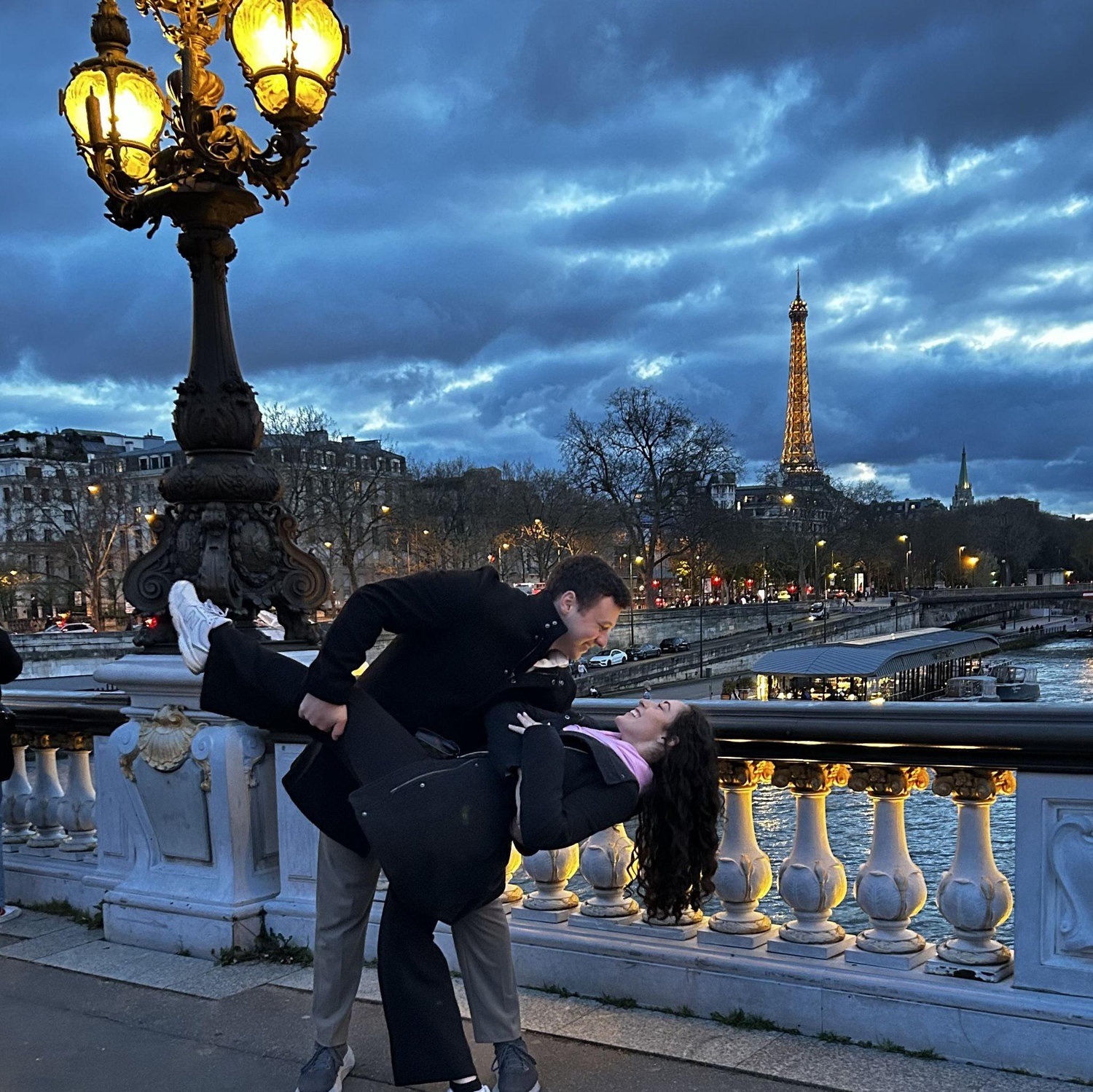 Paris together celebrating passing USMLE Step 1 (First medical licensure test)