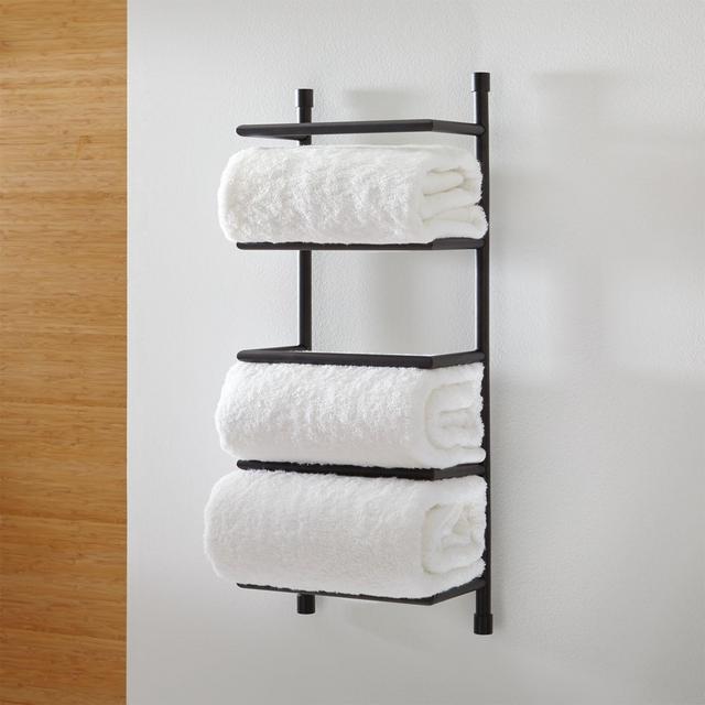 Black Wall-Mount Towel Rack