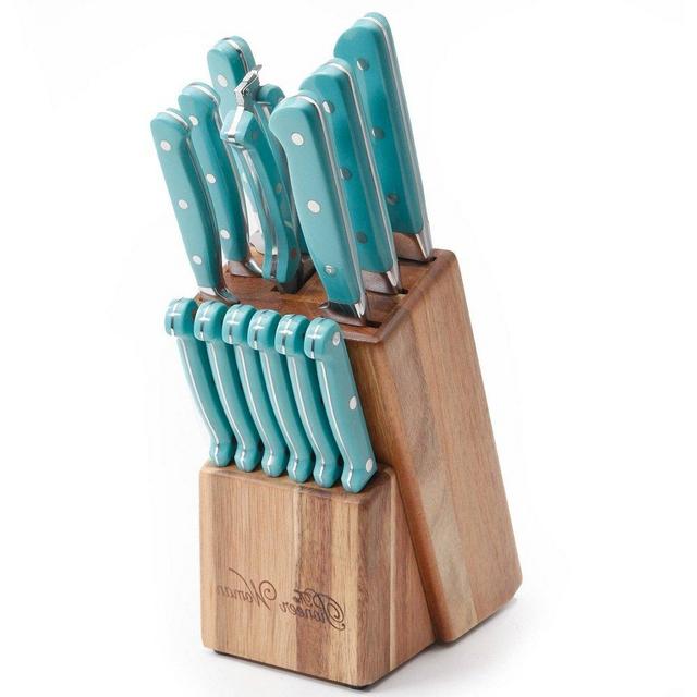 Pioneer Woman Frontier Teal Blue 15 Pc Set Kitchen Tool Stainless Steel  Spoon Whisk Spatula Set