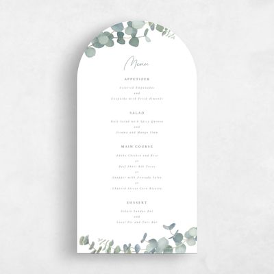 White Arch Wedding Menu - Verde