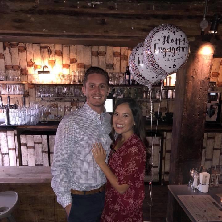 Night out on the town after the proposal