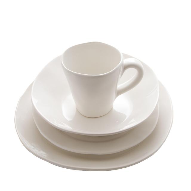 Organic Ceramic Dinnerware, 4-Piece Place Setting- Set of 4