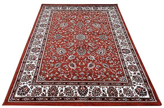 Prince Carpets Kashmiri Carpets for Living Room Persian Carpets Supersoft Silk Touch Rust Color 9 x 12 feet