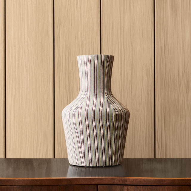 Emma Chamberlain Fabric-Wrapped Vases, 12"H