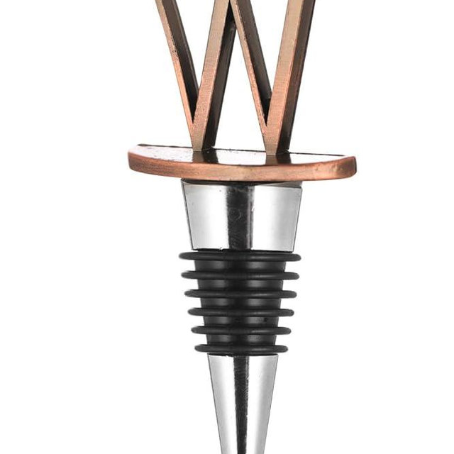 Wine Stoppers,Reusable Wine Bottle Stoppers,Stainless Steel Letter Wine Stopper, Food Grade Silicone Material Decorative Wine Stoppers Funny Gift -Bronze Color