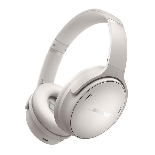 Bose NEW QuietComfort Wireless Noise Cancelling Headphones, Bluetooth Over Ear Headphones with Up To 24 Hours of Battery Life, White Smoke