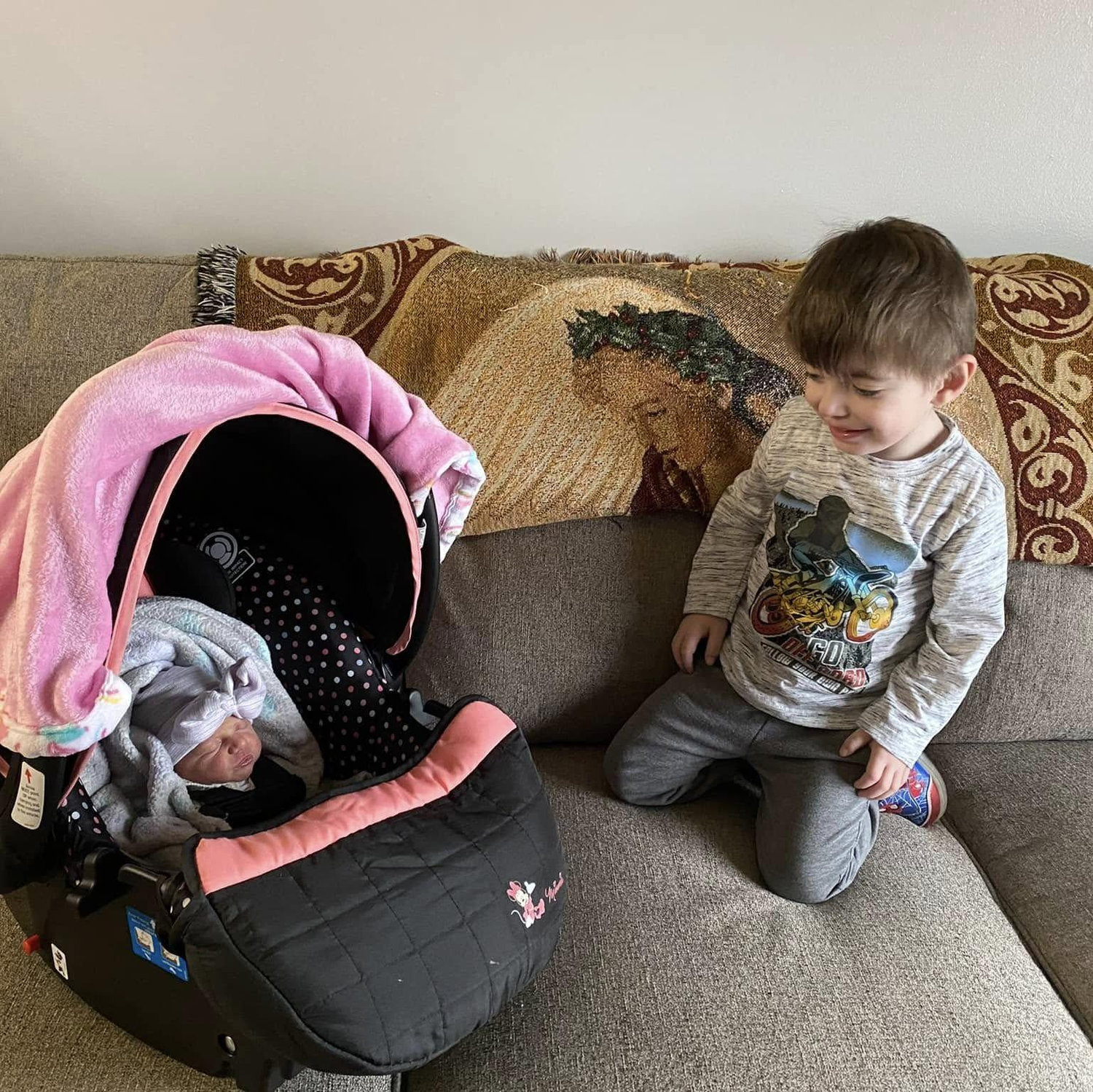 Tyler meeting his sister for the first time!