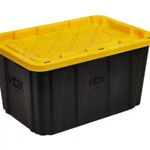 27 Gal. Tough Storage Tote in Black and Yellow