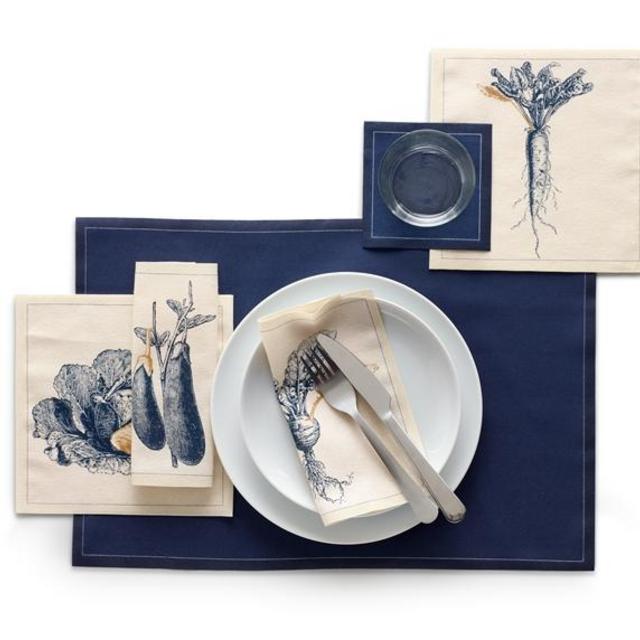 Petrol Blue Cotton Cocktail Napkin