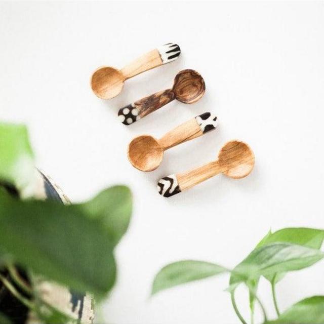 OLIVE WOOD TEASPOON set