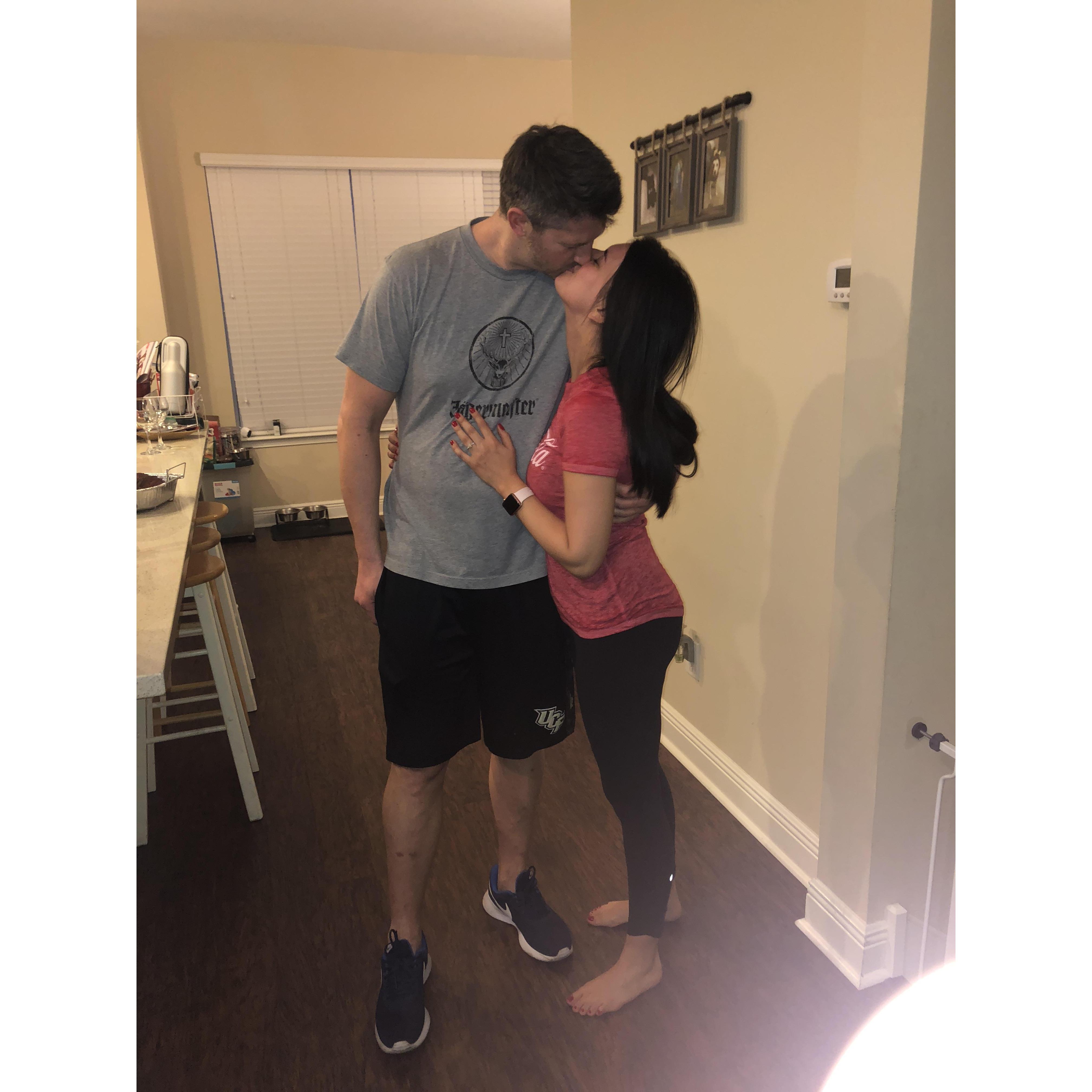 First kiss as an Engaged Couple! 04/21/19!