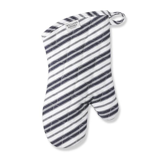 Williams Sonoma Striped Oven Mitt, Navy Blue