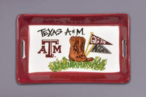 Magnolia Lane Ceramic Collegiate Handled Mini Tray (Texas A&M), Multicolor